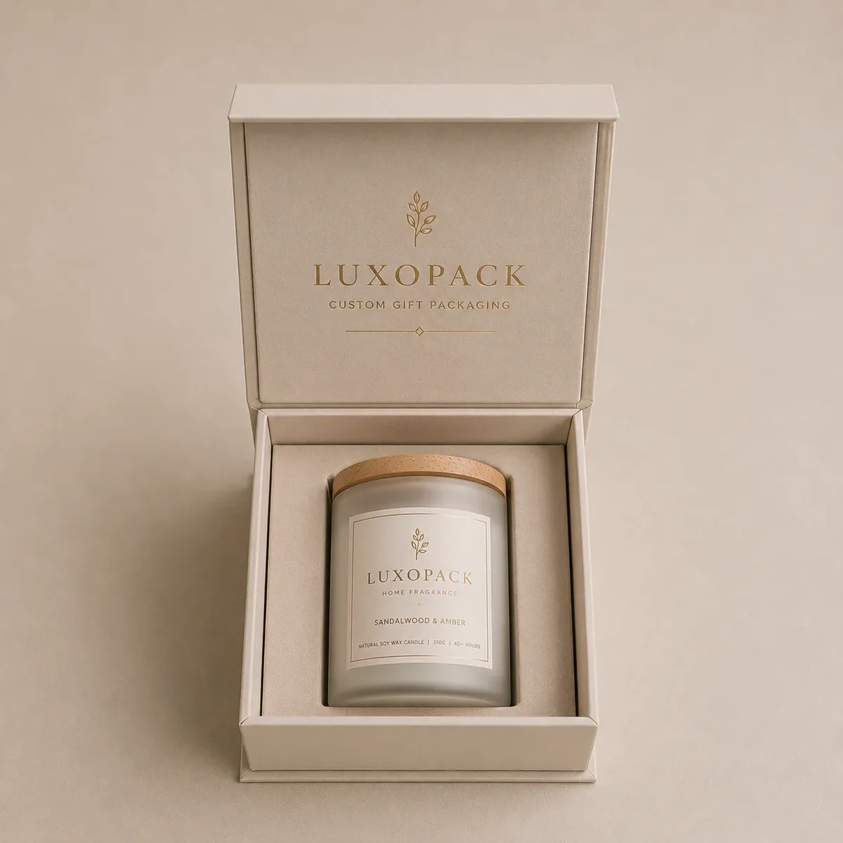 Candle Presentation Gift Box book style magnetic box die cut foam insert China factory direct